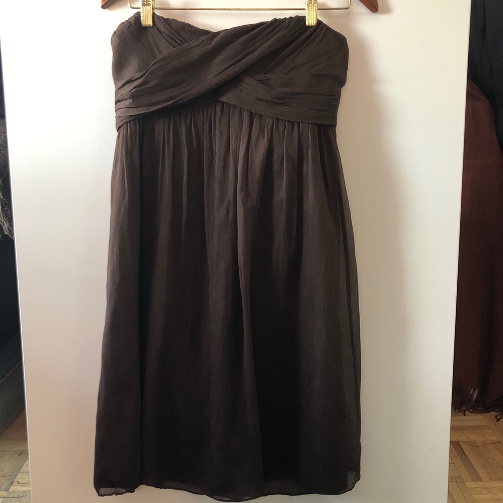 [J. Crew] strapless brown dress